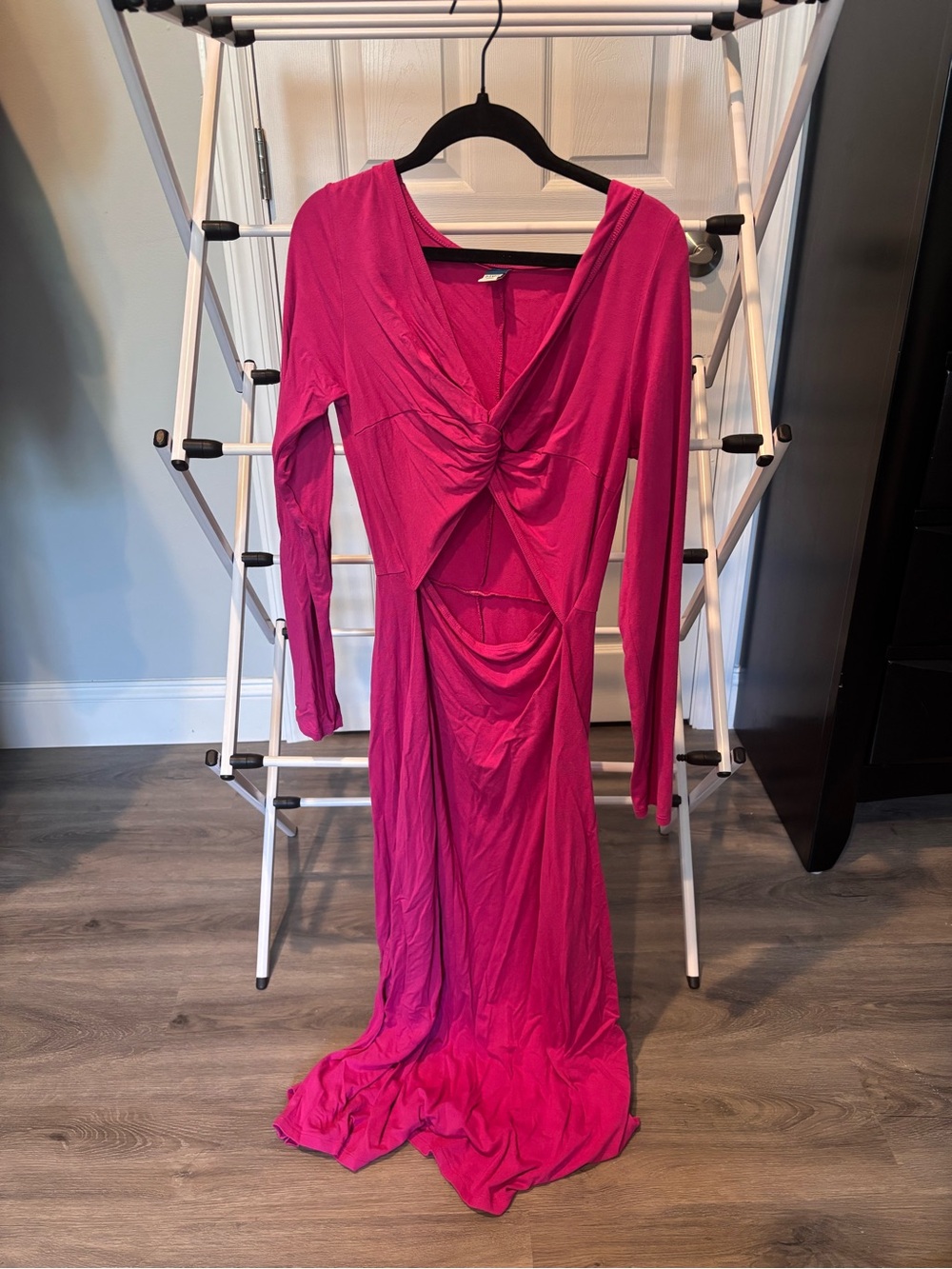 Old Navy Hot Pink Twist-Front Maxi Dress